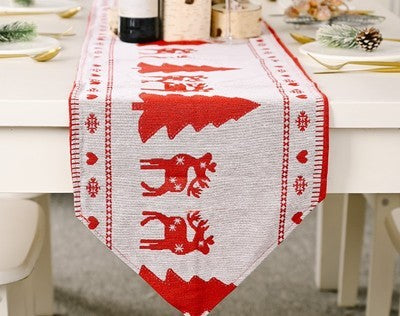 Bandera de mesa de tela tejida para decoraciones navideñas