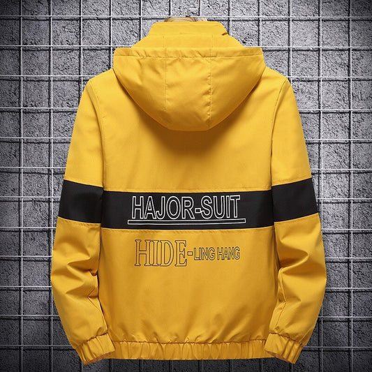 Uomini Con Cappuccio Corea Casual Giacca della Gioventù Del Collare Del Basamento di Carico Giacca Da Baseball Mens di Modo Lettera Del Ricamo di Autunno della Molla Cappotti - Enfance-Heureuse