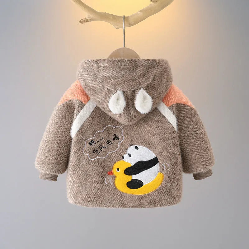 Children's Warm Winter Mink Velvet Plus Velvet Padded Jacket - Enfance-Heureuse