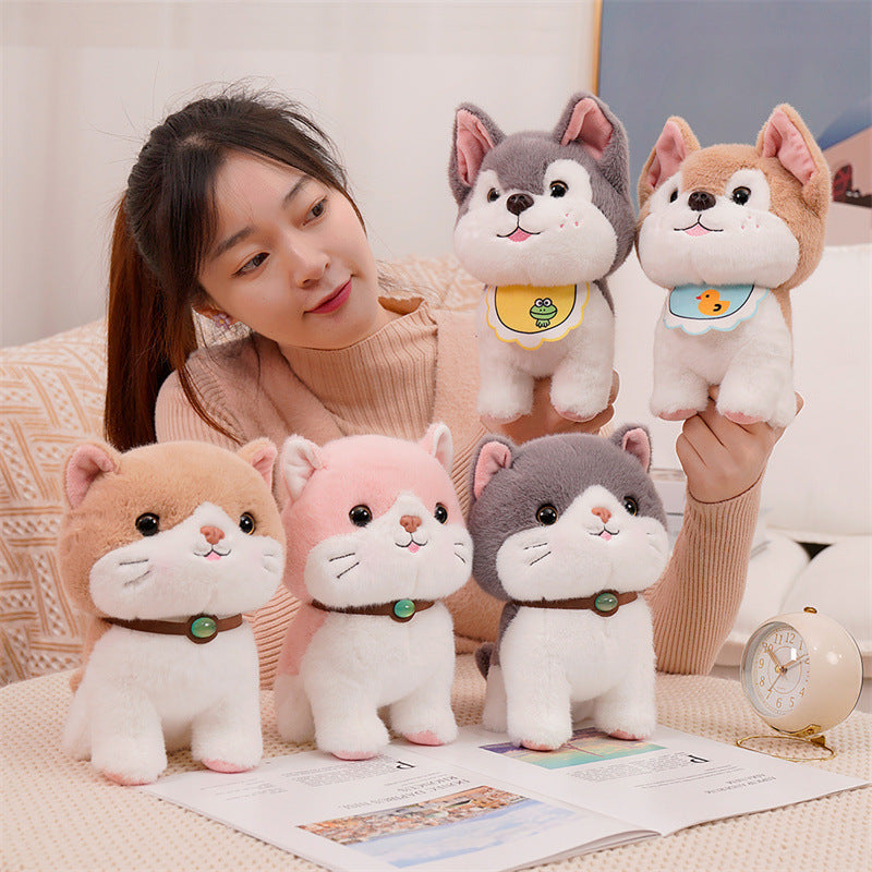 Creative Cute Simulation Cat Fighting Dog Doll Toys - Enfance-Heureuse