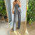 Graceful Tube Top Suit Fashion Button Sleeveless Top And Straight Pants Women's Trousers Set - Enfance-Heureuse