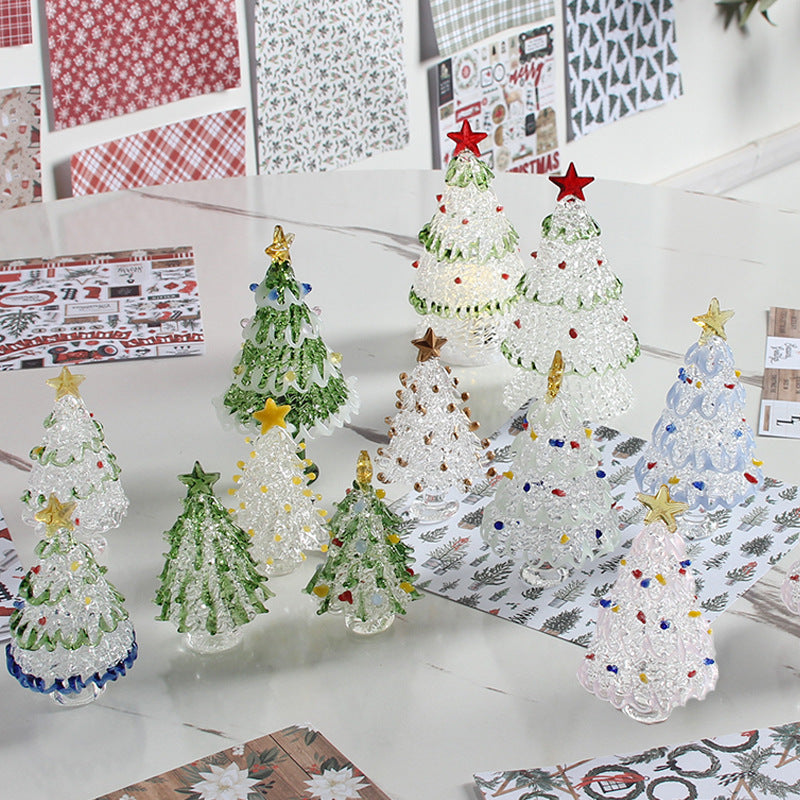 Christmas Gift Colored Glaze Christmas Tree Crafts Small Ornaments - Enfance-Heureuse
