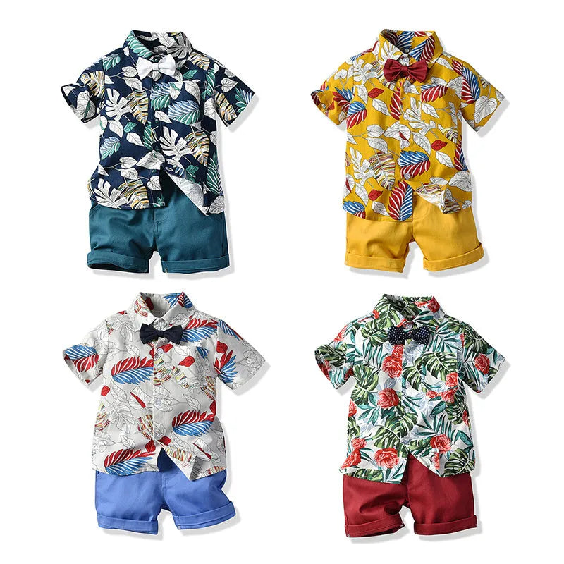 Children's summer suit boys' shirt and shorts - Enfance-Heureuse