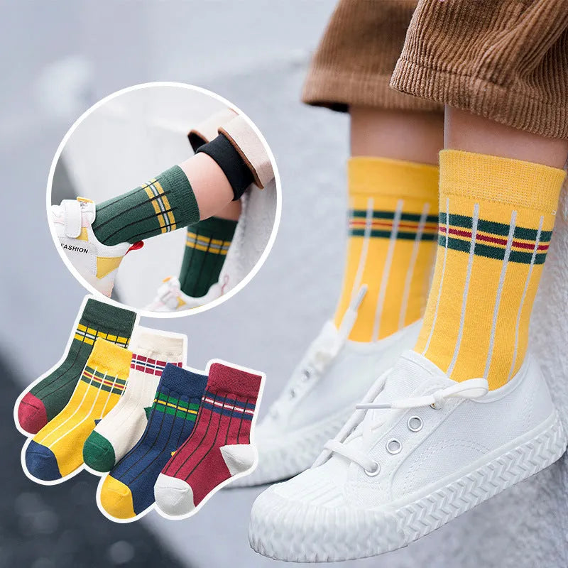 Package post autumn and winter children's socks sports socks 5 pairs - Enfance-Heureuse