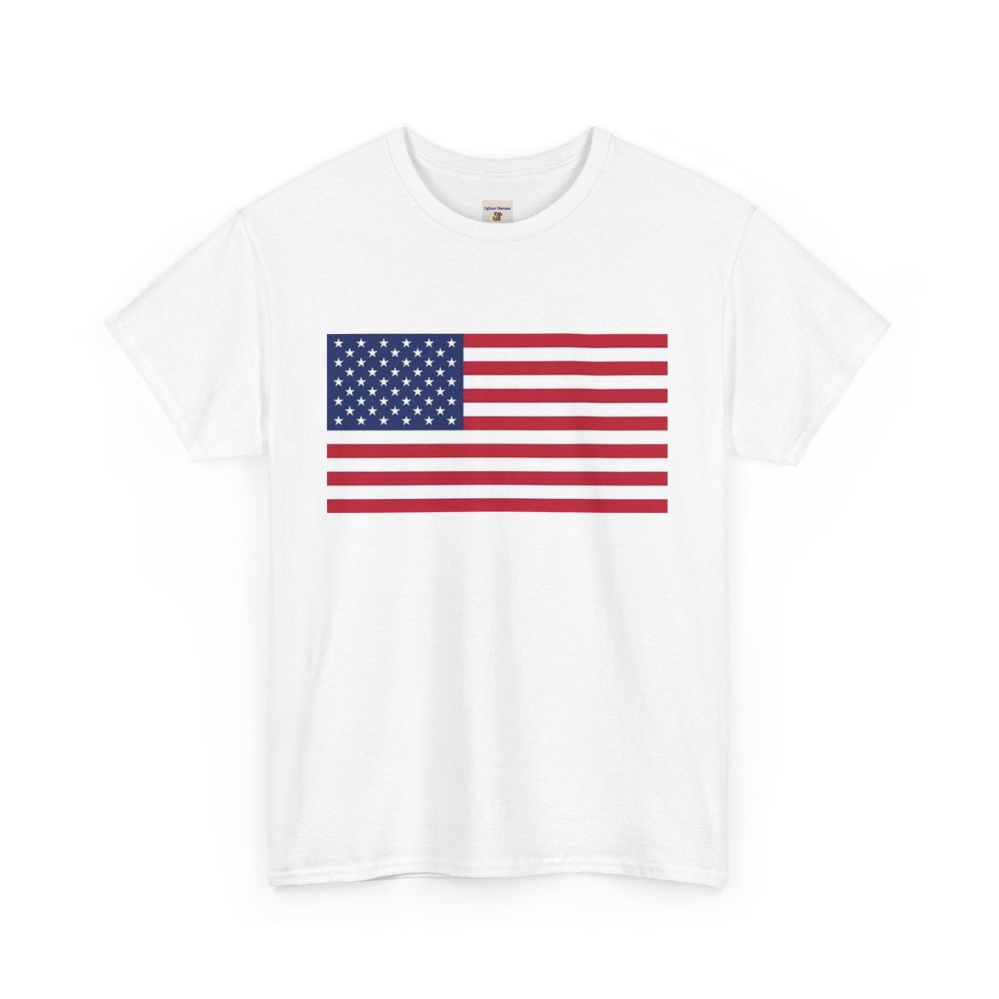 T-shirt unisexe patriotique en coton épais – Motif drapeau américain