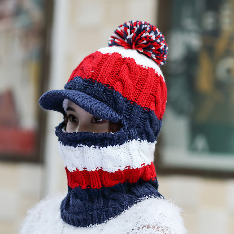 Orejeras de gorro de lana gruesa de felpa para mujer
