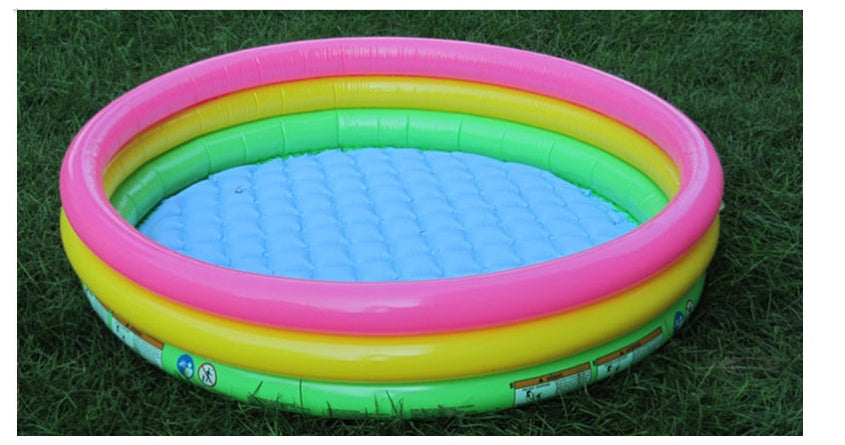 Fluorescent three-ring inflatable pool ball pool - Enfance-Heureuse