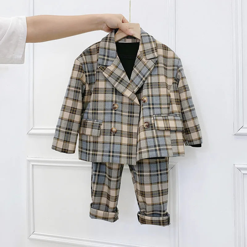 Small, medium and big kids plaid jacket - Enfance-Heureuse