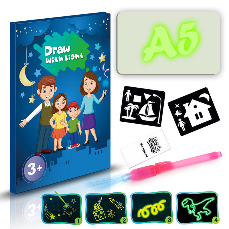 Educational Toy Drawing Pad 3D Magic 8 Light Effects Puzzle Board Sketchpad - Enfance-Heureuse