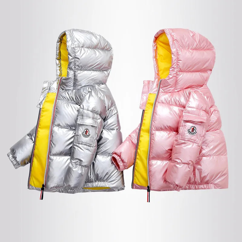 Children's shiny down jacket winter down jacket - Enfance-Heureuse