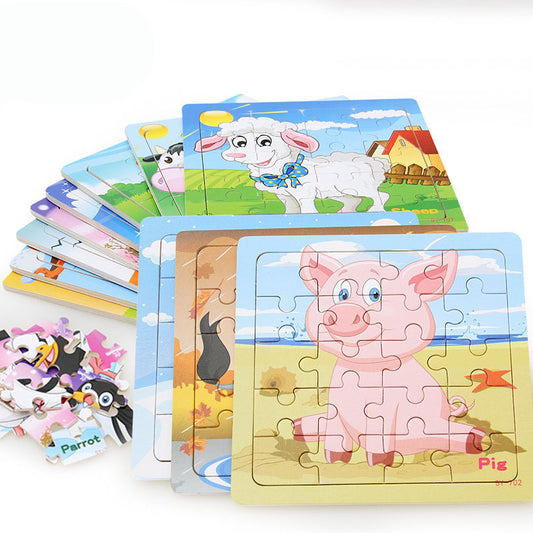 Children's poultry animal wooden puzzle - Enfance-Heureuse