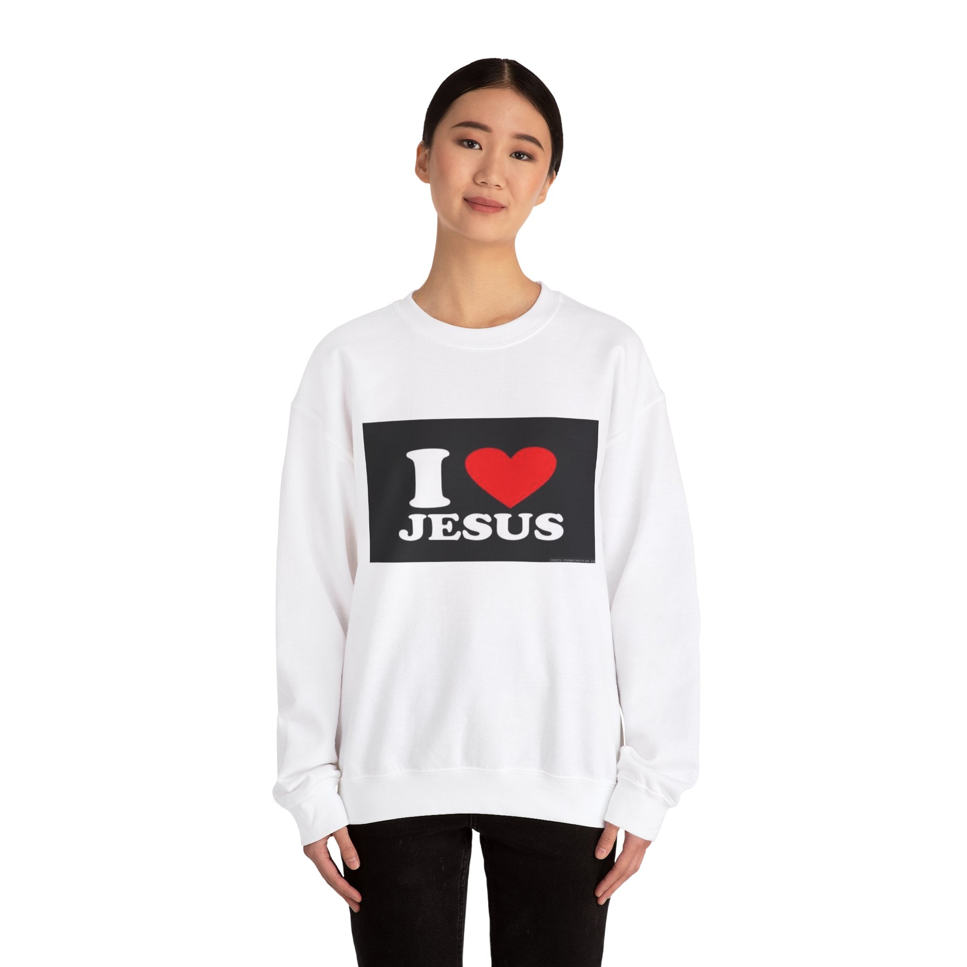 I Love Jesus Crewneck Sweatshirt - Unisex Heavy Blend - Enfance-Heureuse