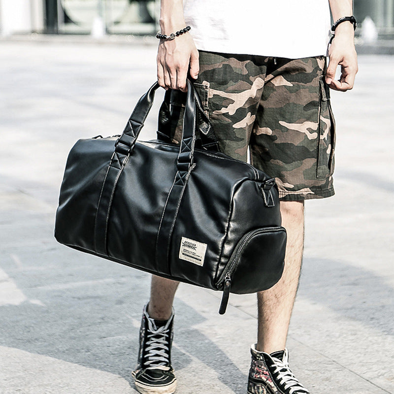 Large Capacity Sports Training Bag PU Waterproof Handbag Gym Bag - Enfance-Heureuse