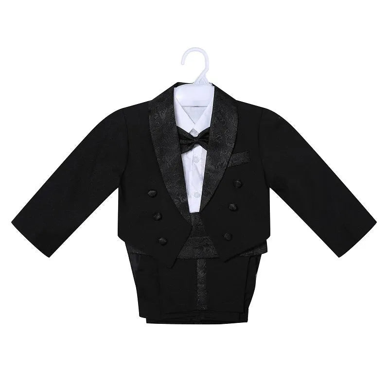 Tuxedo Girdle Dress One-year-old Baby Boy Suit Suit Flower Girl Dress - Enfance-Heureuse