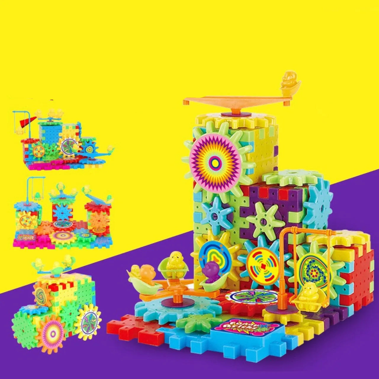 Électrique Engrenages 3D Modèle Kits de Construction En Plastique Blocs de Briques Jouets Éducatifs pour les Enfants - Enfance-Heureuse