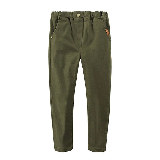 Children's Stretch Cotton Trousers Slim-Fit Middle-Aged Boys And Boys' Trousers - Enfance-Heureuse