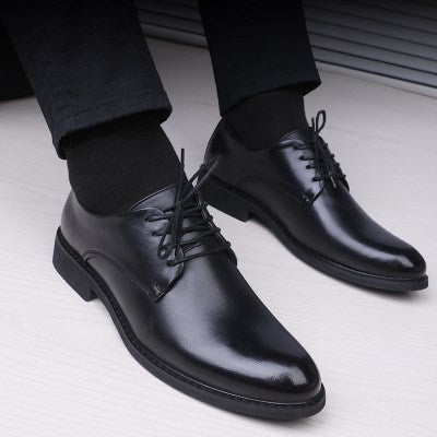 Black Shoes With Pointed Toe For Men - Enfance-Heureuse