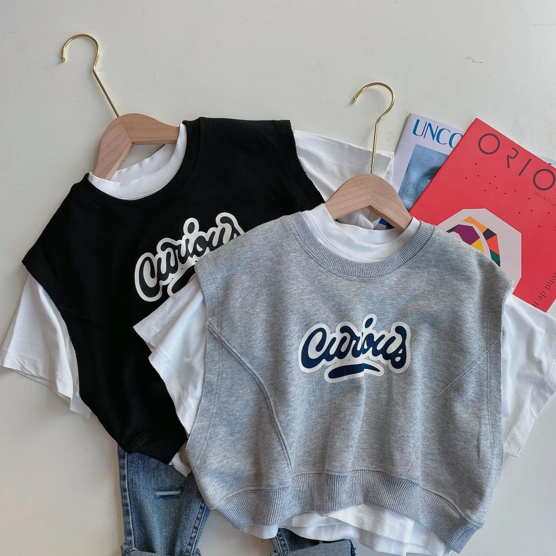 Gilet à manches courtes pour enfants T-shirt deux pièces d'été pour garçons - Enfance-Heureuse