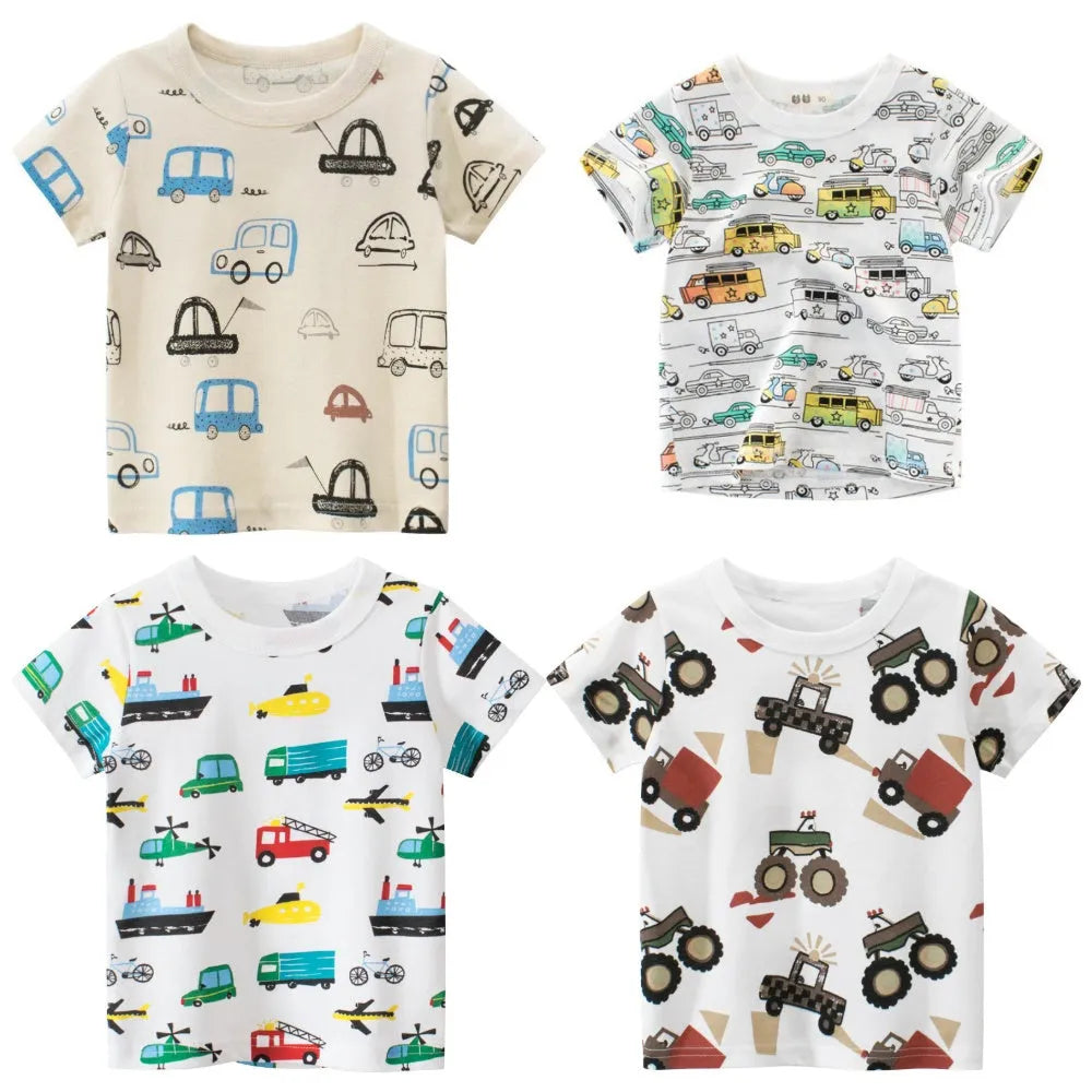 Children's Car Short-sleeved T-shirt - Enfance-Heureuse