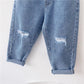 Fashion Simple Children's Loose Ripped Jeans - Enfance-Heureuse
