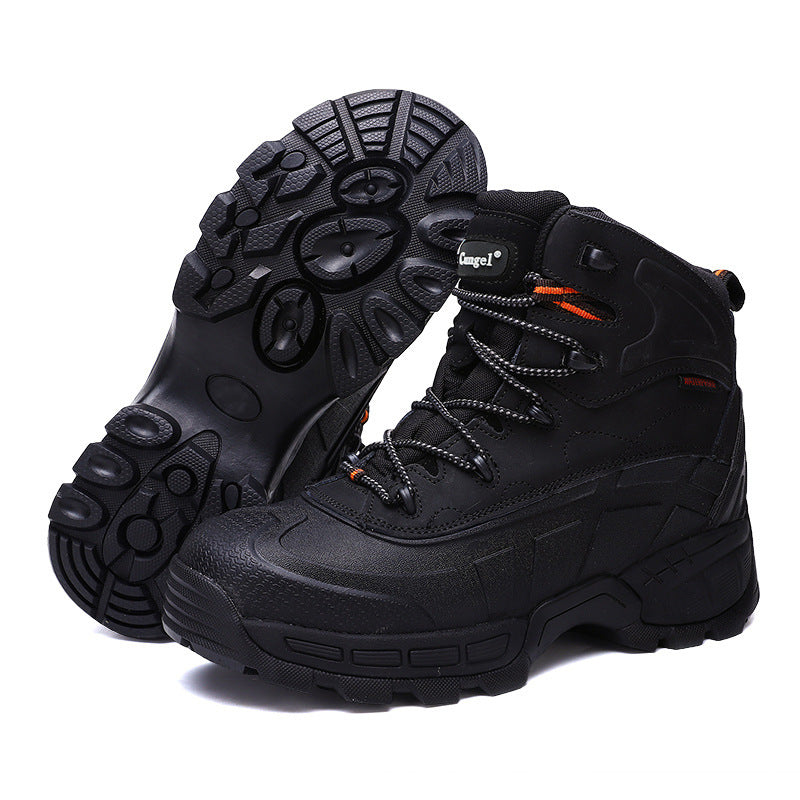 High-Top Wear-Resistant Steel-Soled Boots Mens Outdoor Desert Boots Tactical Boots Anti-Smashing Safety Boots - Enfance-Heureuse