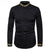 Gold Embroidery White Shirt Men Brand New Stand Collar Mens Dress Shirts Casual Slim Long Sleeve Chemise Homme Camisa Masculina - Enfance-Heureuse