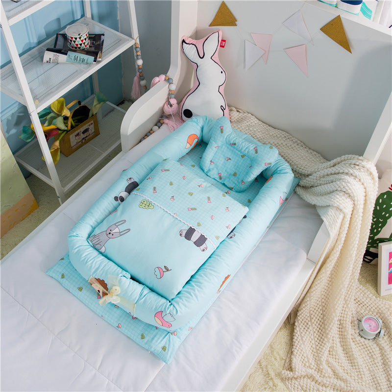 Crib Anti-pressure Newborn Foldable Portable Crib Middle Bed Baby Infant Mattress Bionic Travel Bed - Enfance-Heureuse