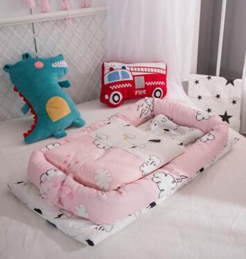 Crib Anti-pressure Newborn Foldable Portable Crib Middle Bed Baby Infant Mattress Bionic Travel Bed - Enfance-Heureuse