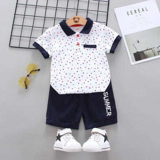 Short-Sleeved Cartoon Two-Piece Children's Clothing - Enfance-Heureuse