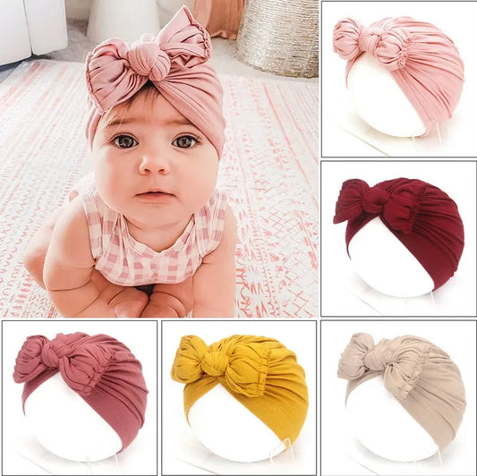 Mignon Bébé Chapeau Nouveau-Né Doux Bébé Fille Chapeau Turban Infantile Bébé enfant Capuchon Bonnet Headwraps - Enfance-Heureuse