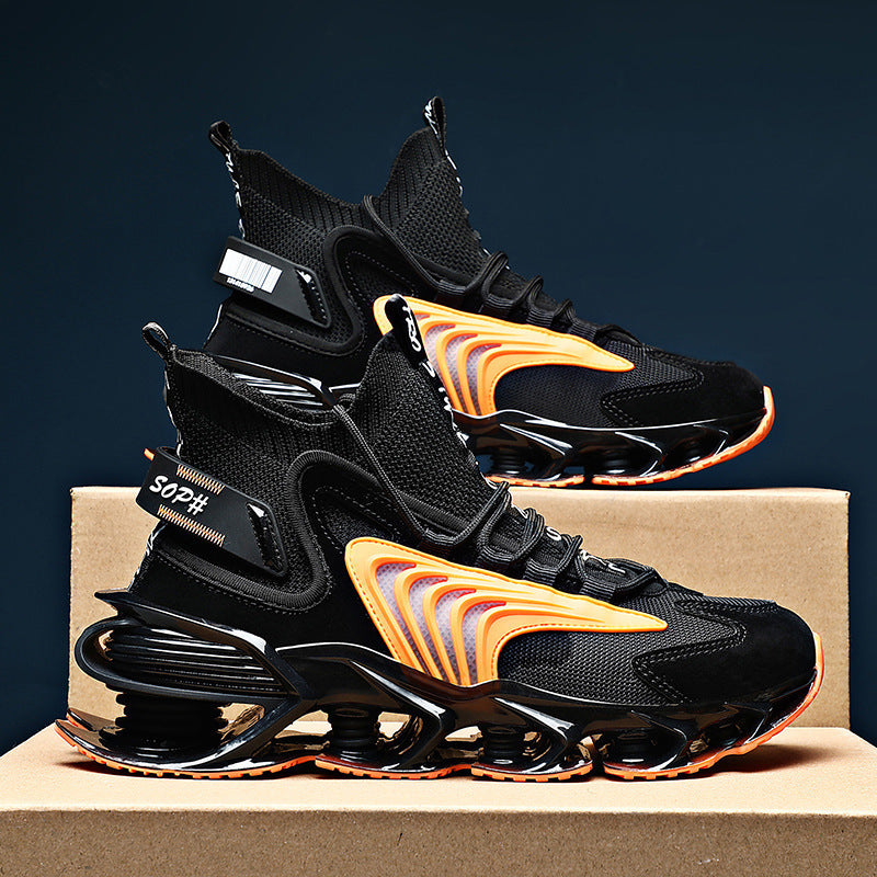 Breathable Fly Woven Mesh High-top Thick-soled Old Shoes Casual Sports Socks Running Shoes - Enfance-Heureuse