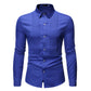 Royal Blue Wedding Tuxedo Shirt Men Brand Fashion Slim Fit Long Sleeve Mens Dress Shirts Business Casual Chemise Homme - Enfance-Heureuse