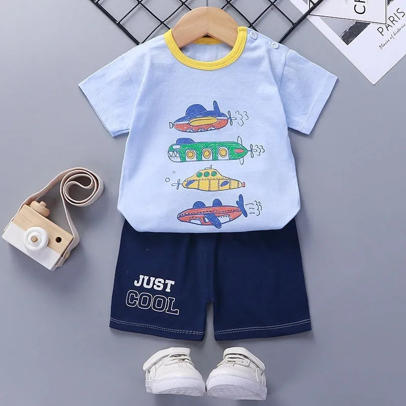 Vêtements d'été pour bébés et jeunes enfants 1-2-3-4-5-6 ans T-shirt Shorts bébé - Enfance-Heureuse