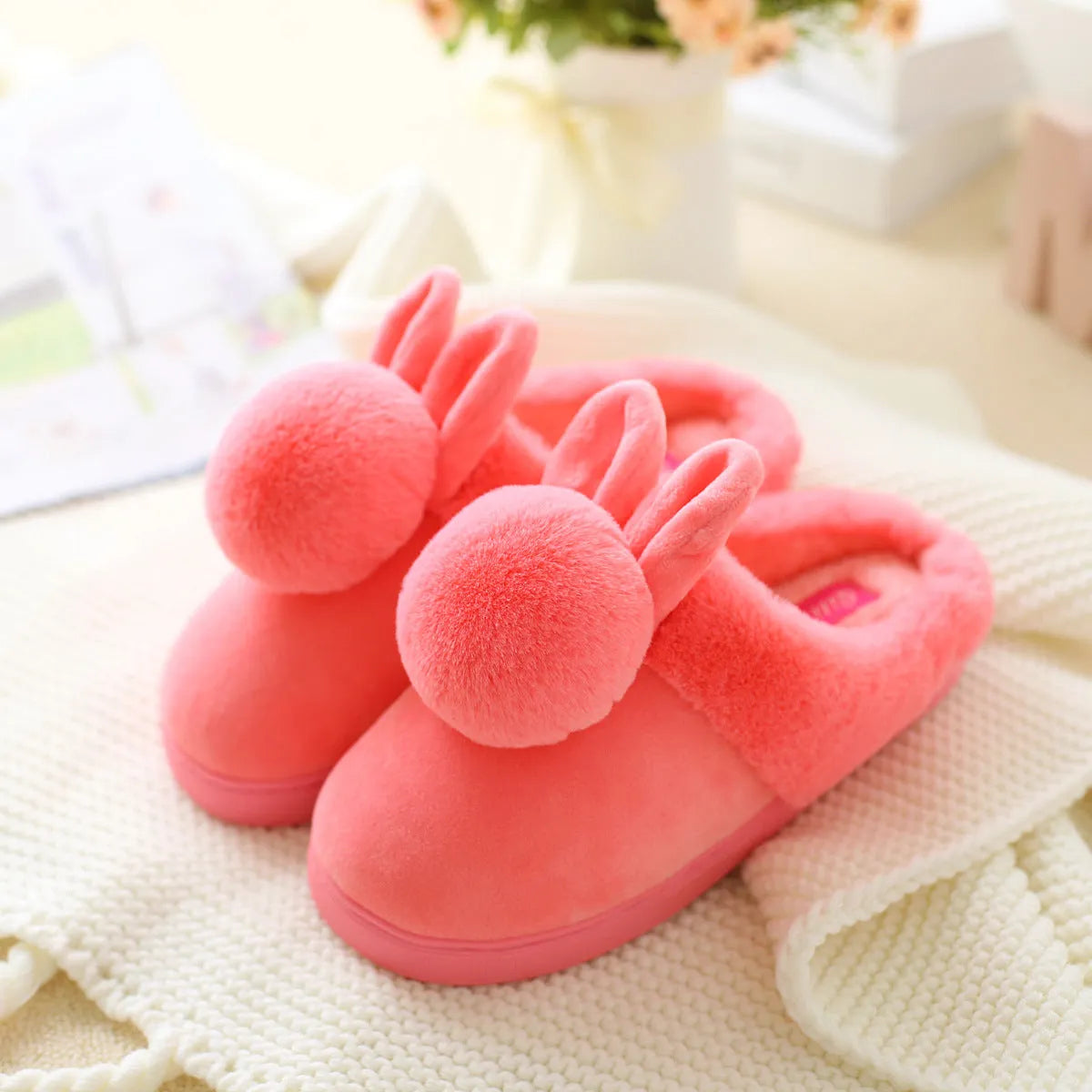 Children'S Cotton Slippers Autumn And Winter Indoor Ball To Keep Warm Girls Cotton Slippers - Enfance-Heureuse