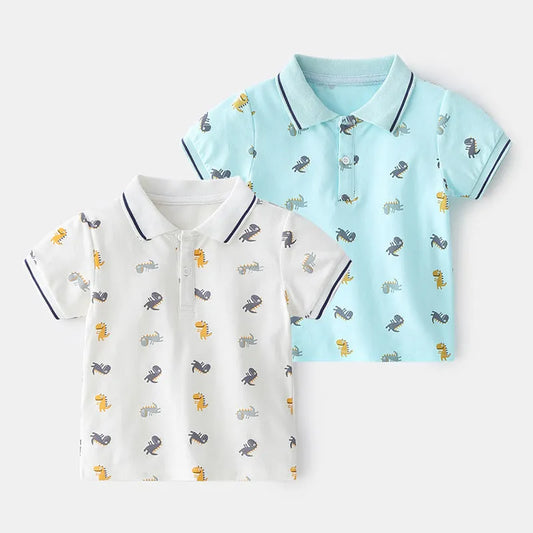 Garçon de bande dessinée D'été À Manches Courtes T-Shirt Moitié À Manches Enfants Top D'été - Enfance-Heureuse