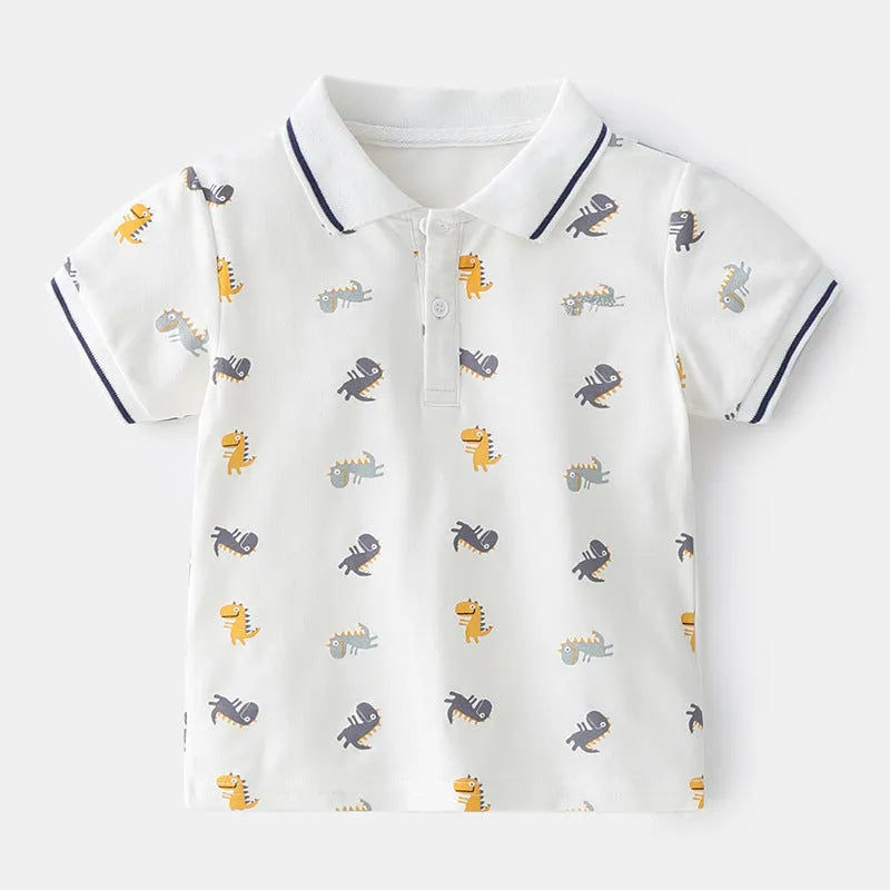 Garçon de bande dessinée D'été À Manches Courtes T-Shirt Moitié À Manches Enfants Top D'été - Enfance-Heureuse