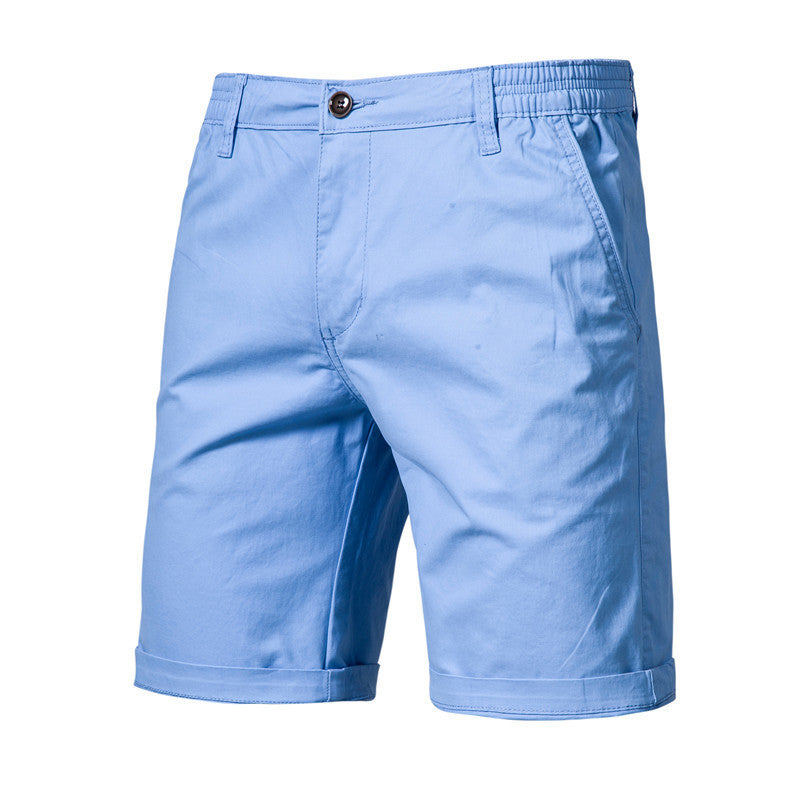 Men's Casual Solid Color Slim Fit Straight Shorts - Enfance-Heureuse