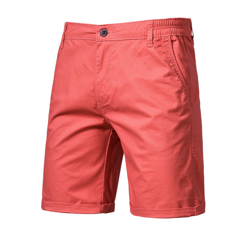 Men's Casual Solid Color Slim Fit Straight Shorts - Enfance-Heureuse
