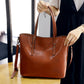 Simple Oil Wax Leather Messenger Shoulder Bags Women's High Capacity Portable Tote Bag - Enfance-Heureuse