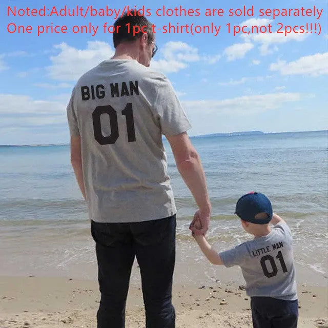 Parent-Child Father And Son Short-Sleeved T-Shirt Funny Hip-Hop Top - Enfance-Heureuse