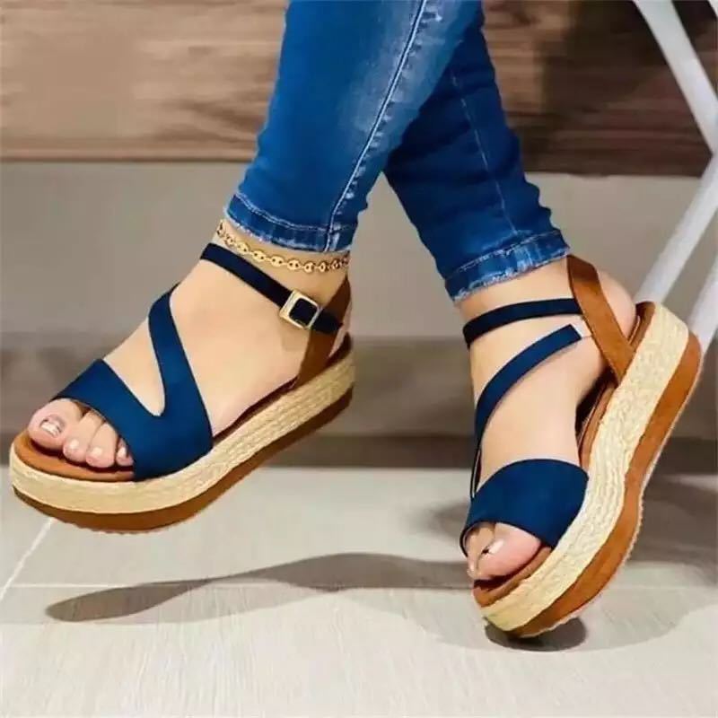 Platform Sandals Hollow Buckle Women's Shoes - Enfance-Heureuse