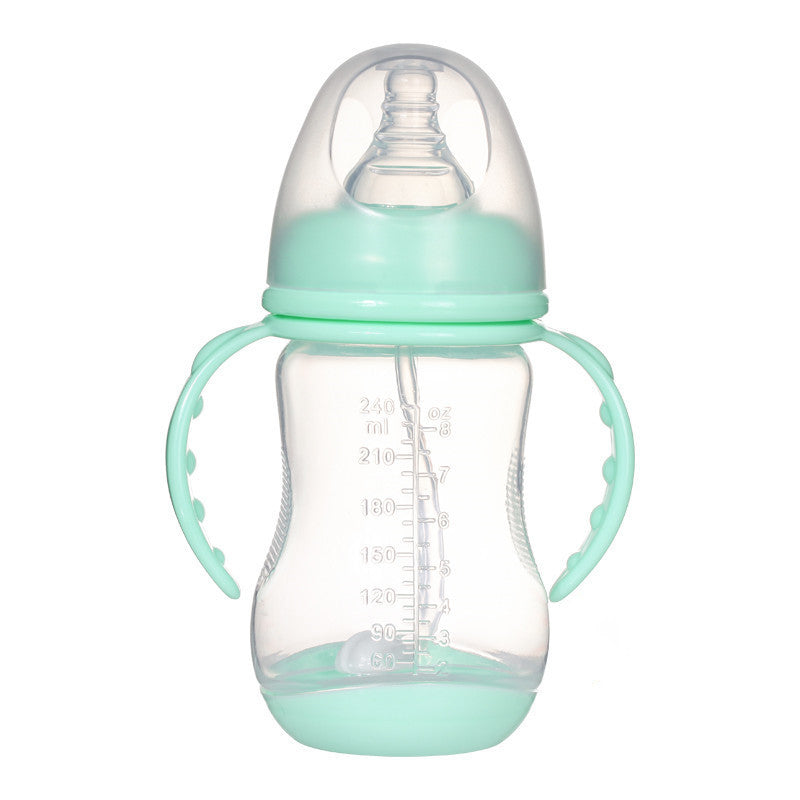 Wide Caliber PP Baby Bottle Anti-colic With Handle Straw Baby Feeding Bottle 180 240ML Optional Bulk - Enfance-Heureuse