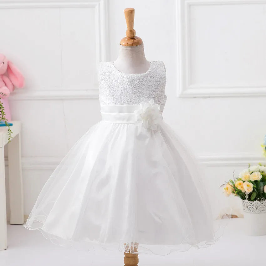 Bébé Lentejuelas Bata Fleur Fille De Mariage Princesse Robe