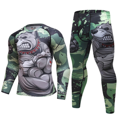 Mens Tracksuit Set D Animal Compression T-Shirt Pants Skin - Enfance-Heureuse