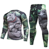 Mens Tracksuit Set D Animal Compression T-Shirt Pants Skin - Enfance-Heureuse