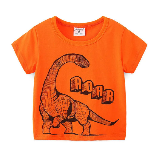 Round Neck Cotton Short-sleeved Children's T-shirt - Enfance-Heureuse