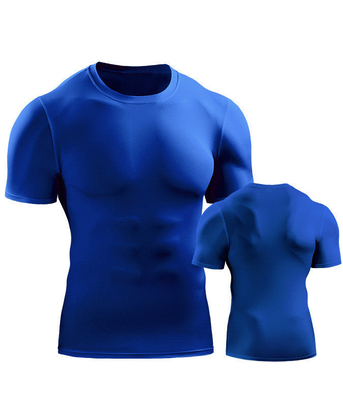 Mens Muscle Hooded Hoodies Short Sleeve T-shirt Sports GYM Slim Fit Tops Blouse - Enfance-Heureuse