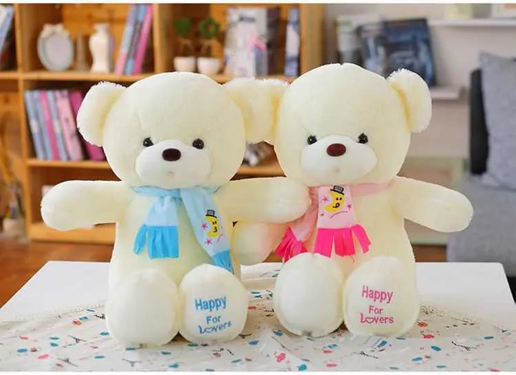 Cute Teddy Bear Doll Couple Bear Scarf Bear Cloth Doll Wedding Giant Panda Plush Doll - Enfance-Heureuse