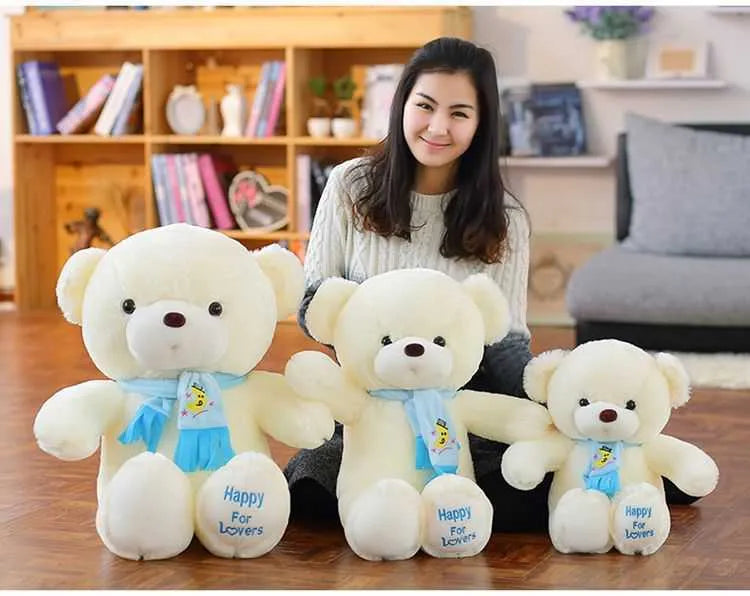 Cute Teddy Bear Doll Couple Bear Scarf Bear Cloth Doll Wedding Giant Panda Plush Doll - Enfance-Heureuse