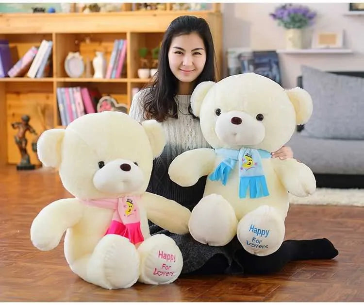 Cute Teddy Bear Doll Couple Bear Scarf Bear Cloth Doll Wedding Giant Panda Plush Doll - Enfance-Heureuse